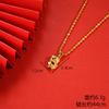 Vietnamese gold-plated necklace for women, long-lasting color, vintage heart-shaped imitation gold jewelry, copper alloy accessory, new clavicle