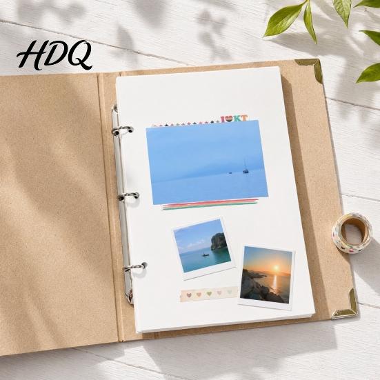 DIY Photo Album Loose Leaf Album Hard Cover Scrapbook With Removable Pages Memory Commemorative for Wedding Anniversary Baby Family Add Delete