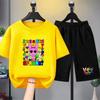 Summer Clothes Boys Girls Age 3-12 Tee+shorts suit Children Short Sleeve T-shirts Child  Casual Pink Black Fashion Game graphics