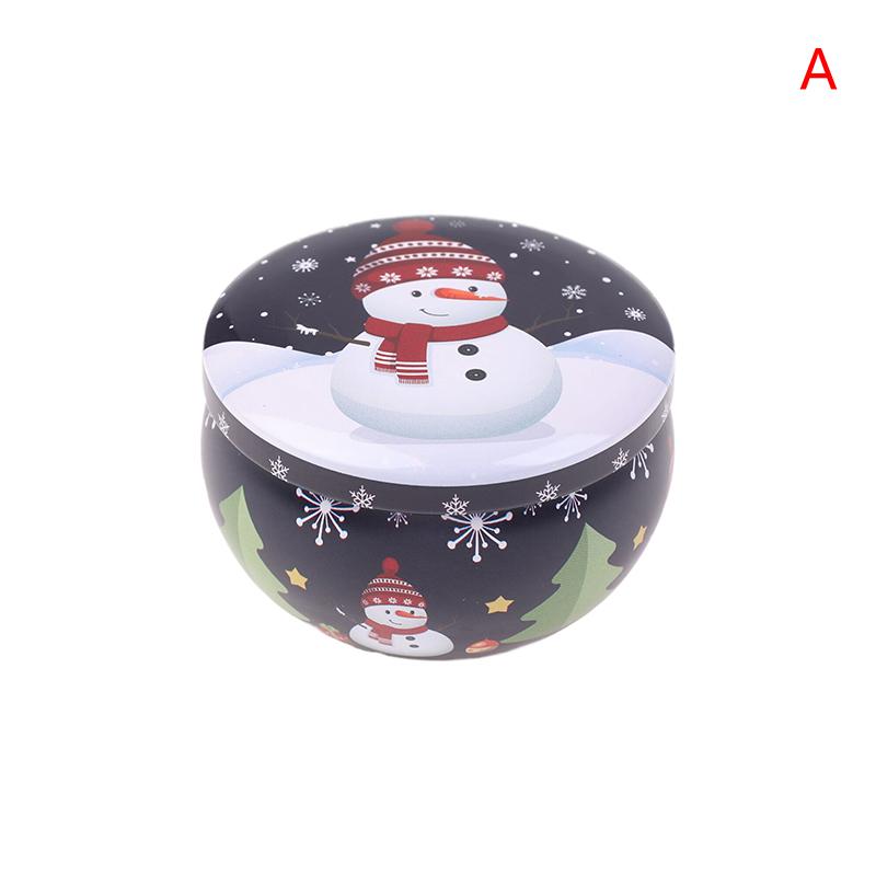1Pcs Christmas Metal Tin Jars Coffee Tea Spice Candy Jewelry Storage Case Candle Making Containers Decorations Boxes