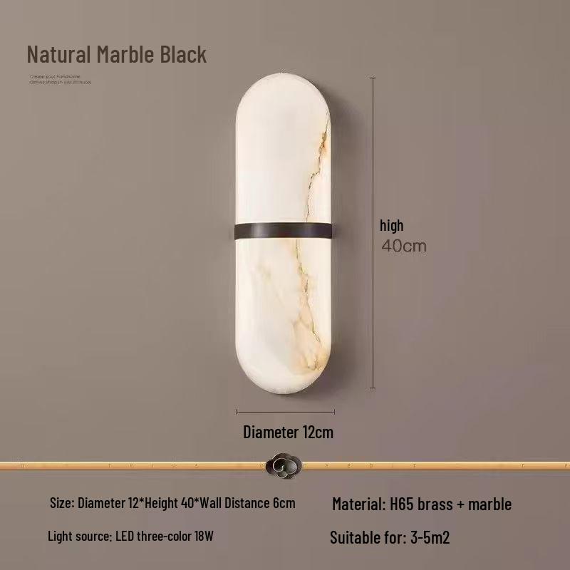 

Nordic Designer Alabaster Copper Wall Lamp for Luxury Living Room or Corridor