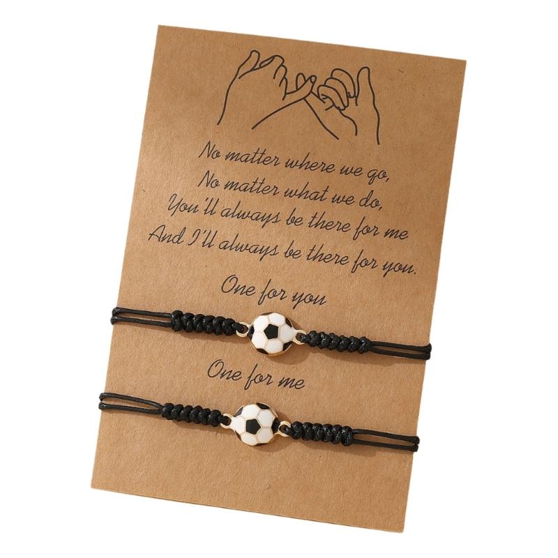 Fußball Freundschaftsarmbänder für Männer Frauen Abschlussgeschenke Schwarzes Weißes Band Fußballschmuck für Fußballliebhaber