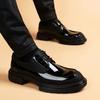 Casual Leather Shoes 2026 Autumn British Business Formal Thick Soled High Rise Shiny Surface Trendy Round Toe Men's Shoes