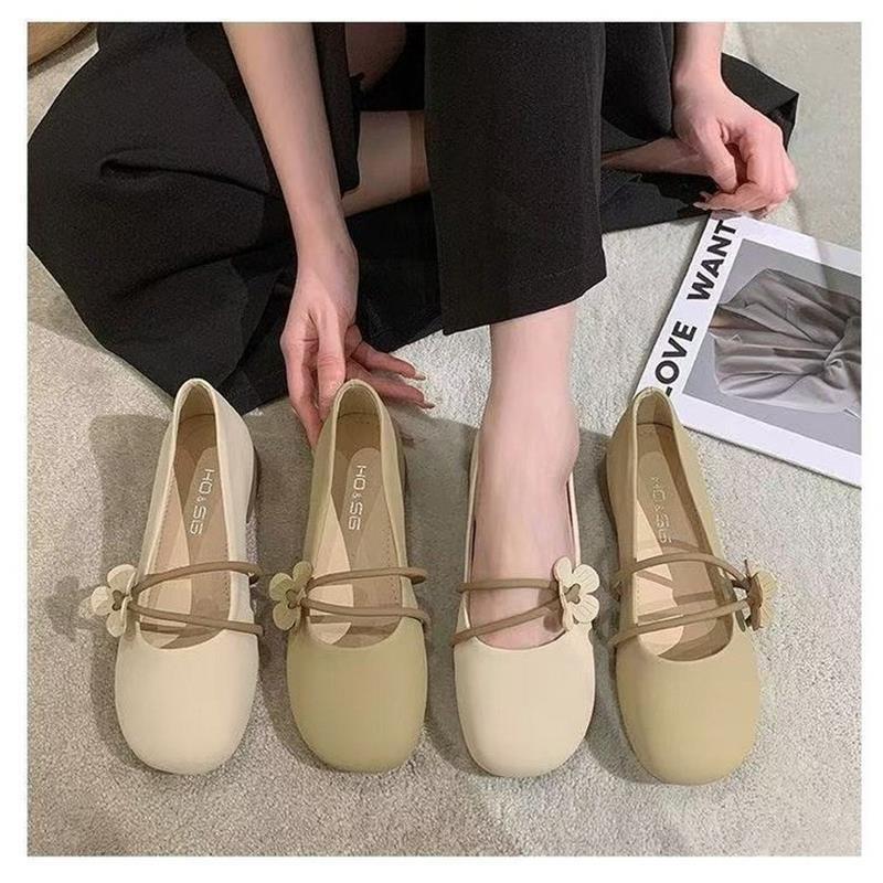 French Flat-soled Fairy Single Shoes Female 2025 Spring and Autumn New Mary Jane Shoes Temperament One-pedal Soft-soled Beanie Shoes