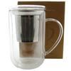 Winter Tea Mug Thermal Glass With Infuser And Steel Strainer