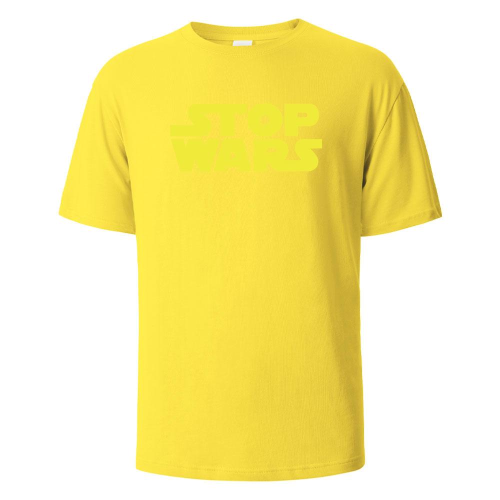 Stop Wars Funny Printing Street Casual Oversized Fashion Tee Men Women Adults Children Boy Gril Kids Parent Child Cotton T shirt
