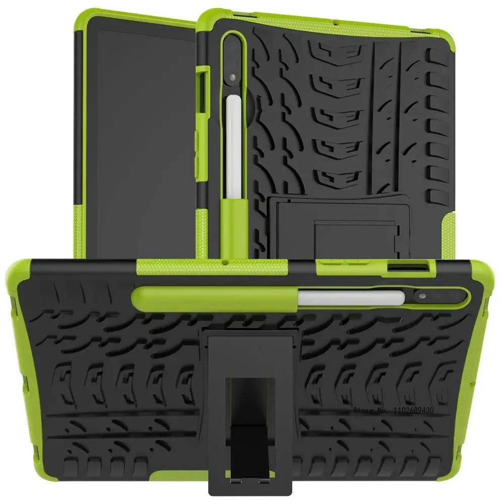 Coque blindée avec support pour Samsung Galaxy Tab A11 A9 Plus 11 pouces A8 10.5 X200 X205 A7 Lite T220 S6 Lite 10.4 Housse de tablette Funda Tab S6 Lite 10.4 vert