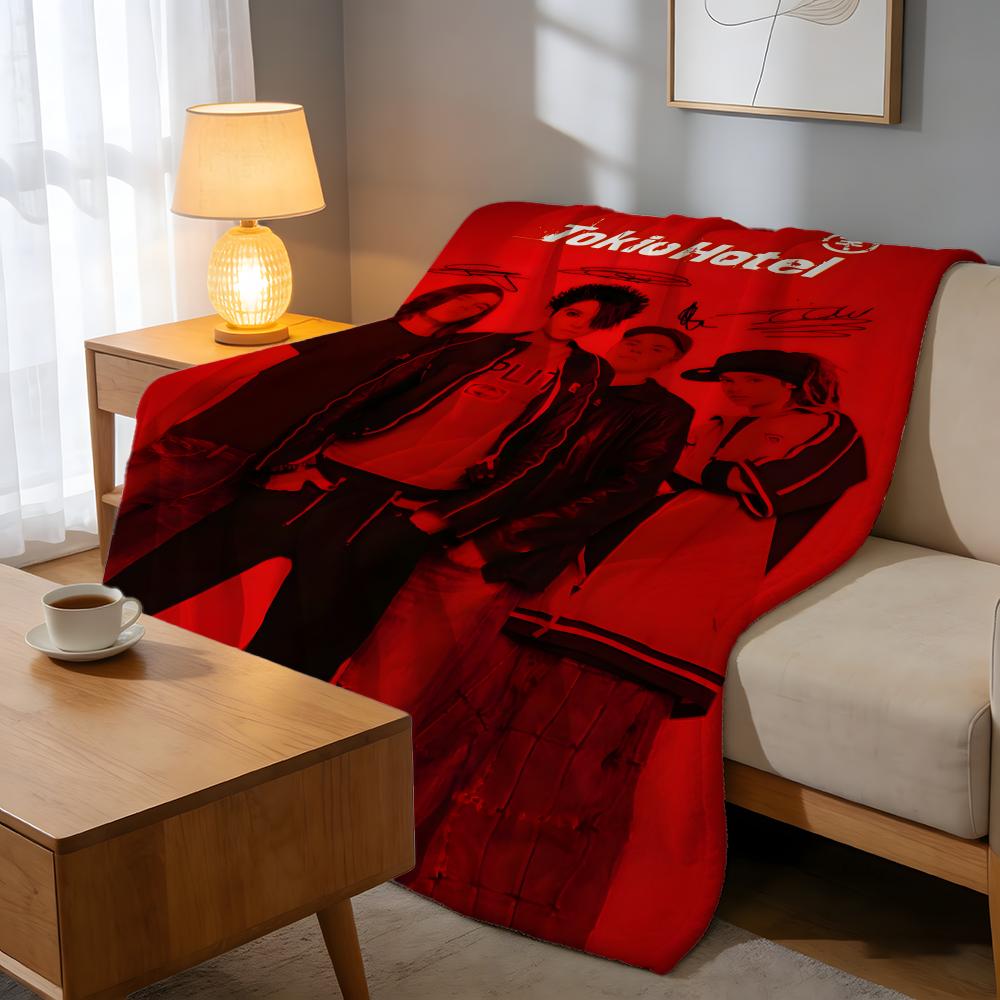 Throw High-Density Short Plush Blanket For Sofa Nap Air-Conditioned Room Soft Skin-Friendly Metal Rock Band Tokio El