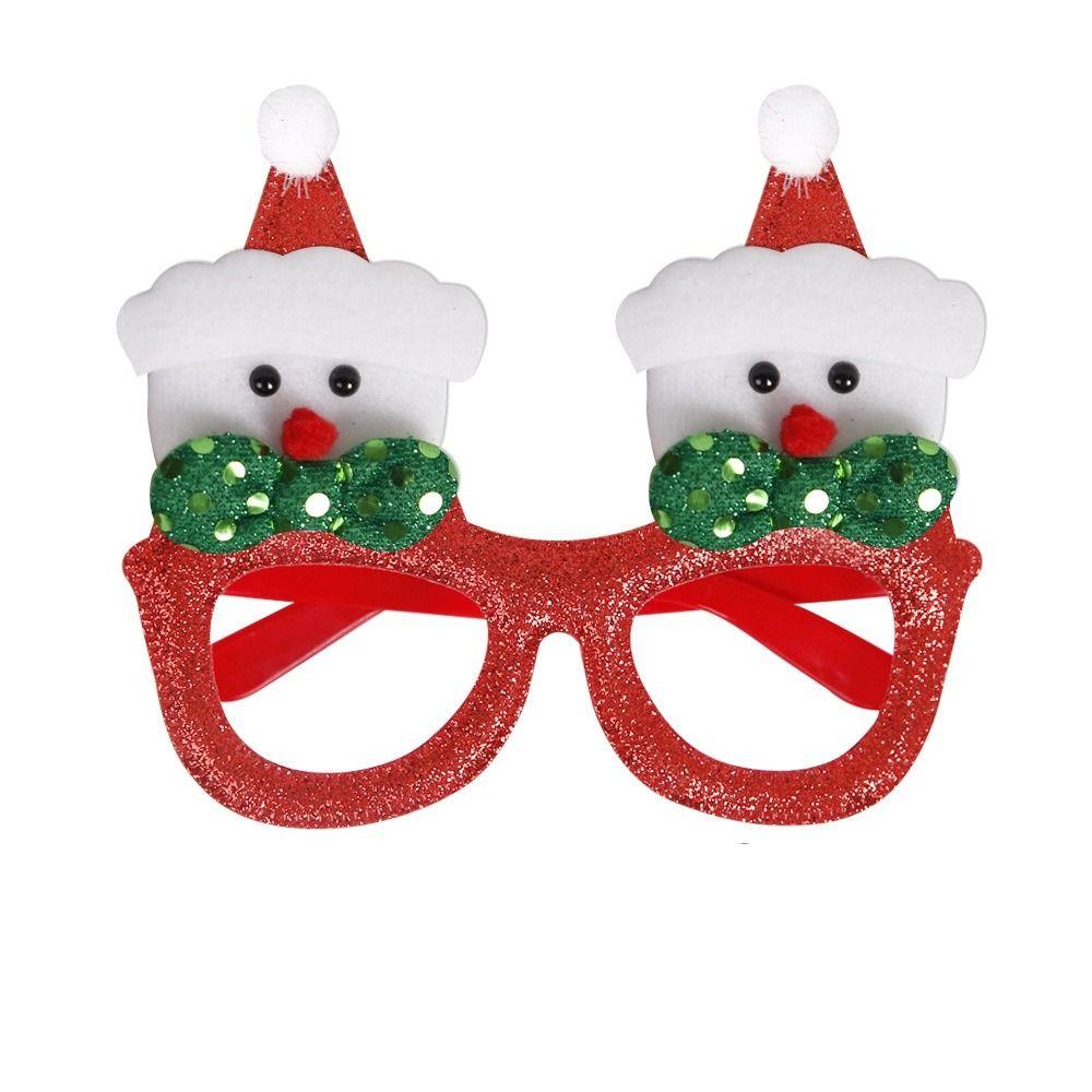 Red Santa Claus Eyeglasses Christmas Decorative Glasses Party Decorations Christmas Frame Glasses