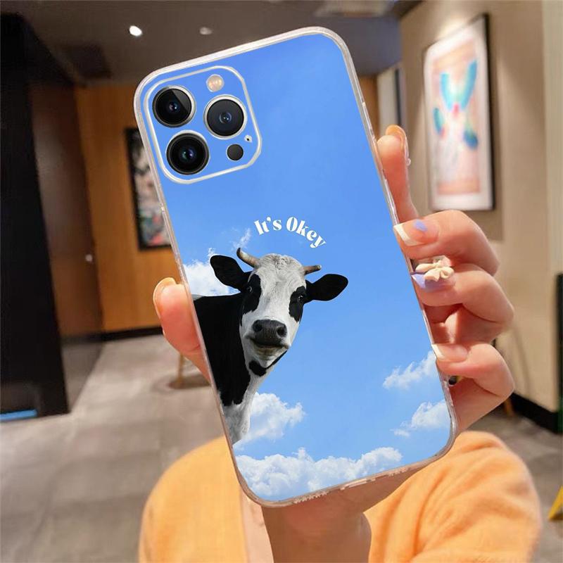 Cute Cow Phone Case For iphone 17 Pro Max Air 16 15 14 13 Pro Max 15 16 Pro 15Plus