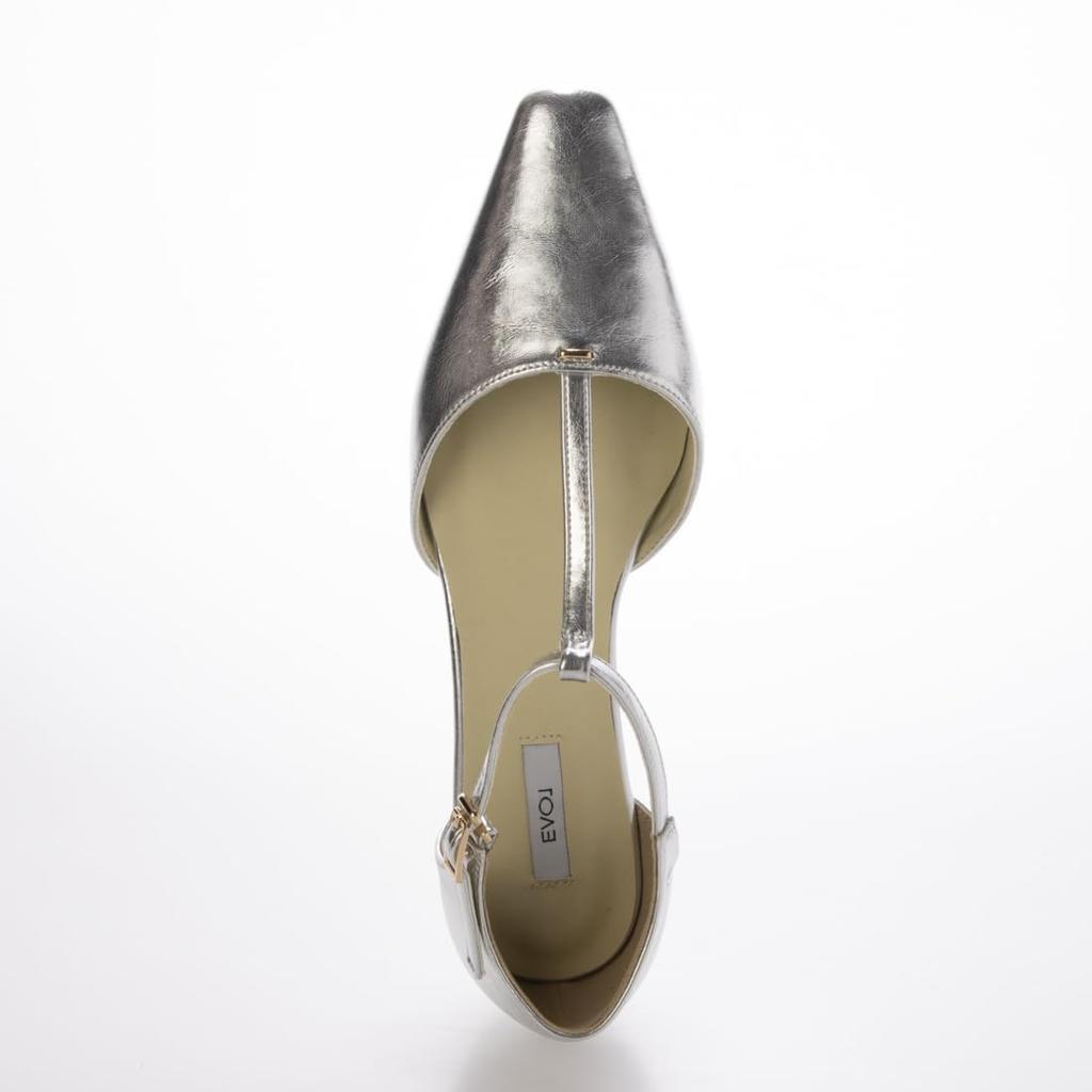 EVOL Lightweight and Soft T-Strap Square Flat Pumps