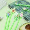 Back To School Season 48pcs 0.7mm Soft Glue Avocado Shake Neutral Pen Cartoon Fruit Shape Shake Pen Black Signature Pen Gift Pen