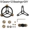 Pure Brass Fidget Spinner Gears Linkage Fidget Gyro Toy Metal DIY Hand Spinner with Multiple Premium Bearings (12 Bearings White)