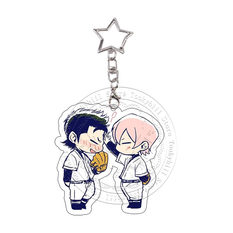 40 Styles Ace of Diamond Acrylic Keychain Chibi Cartoon Characters Eijun Sawamura Kazuya Miyuki Satoru Furuya Backpack Charm