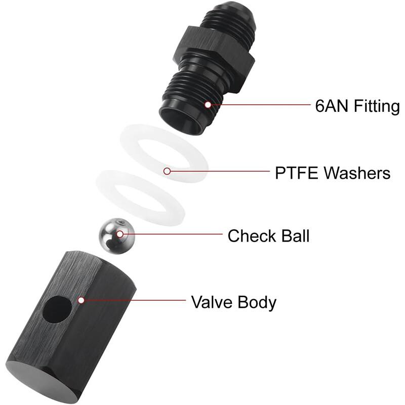 6An 8An 10An Stecker Brennstoffzellen-Tank Überrollentlüftungsventil Aluminium Eloxiert Brennstoffzellenentlüftung Überrollventil Montiertes Anschlussstück Adapter