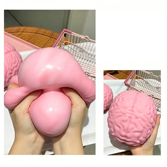 1/2 Stück Riesiges Simulations-Gehirn Knetspielzeug Stressabbau Rosa Gehirn Sensorisches Spielzeug Dekompression Langsam aufsteigend Realistisches Gehirn Fidget-Spielzeug