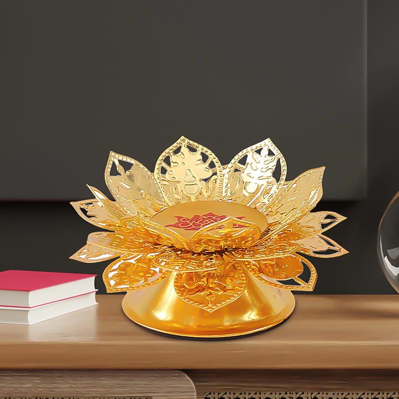 1PC Seven-Star Candlestick Religious Metal Sturdy Construction High-Foot Elegant Golden Traditional Multiple Options Available