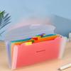 Portable Rainbow Expanding File Folder Plastic File Storage Bag Index Handle File Folder  Office
