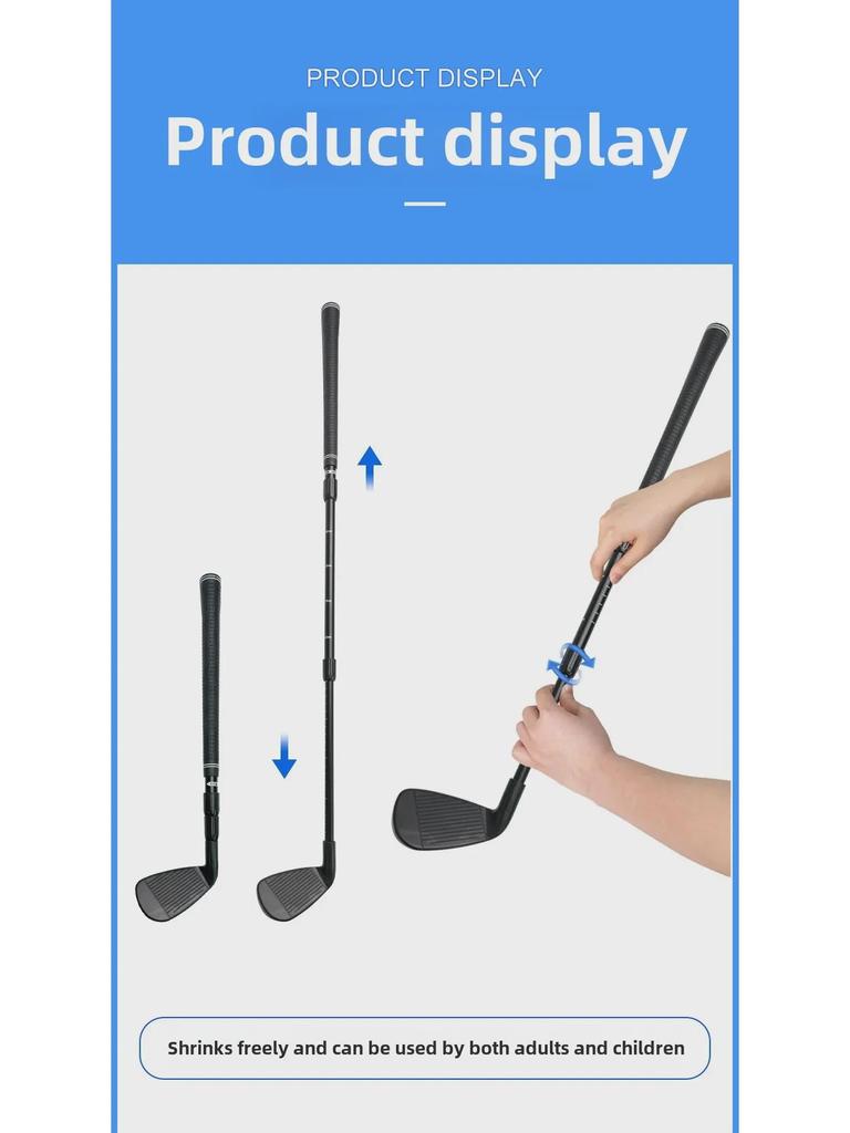 Telescopic Three-Section Golf Chipping Club for Indoor and Outdoor Practice