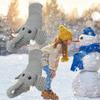3D Cartoon Tier Elefant Strickschal Handschuhe Bodensocken Kreative Geburtstags-Erntedank-Halloween-Weihnachtsgeschenke