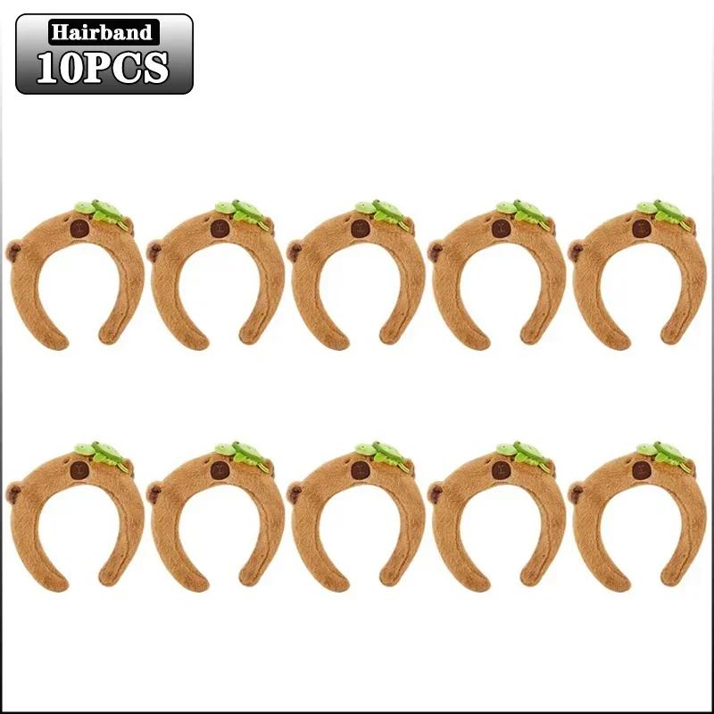 1-10PCS Plush Capybara Hair Hoop High Cranial Top Headband Cute Wash Headband Hair Accessories for Girls Kids Accessories