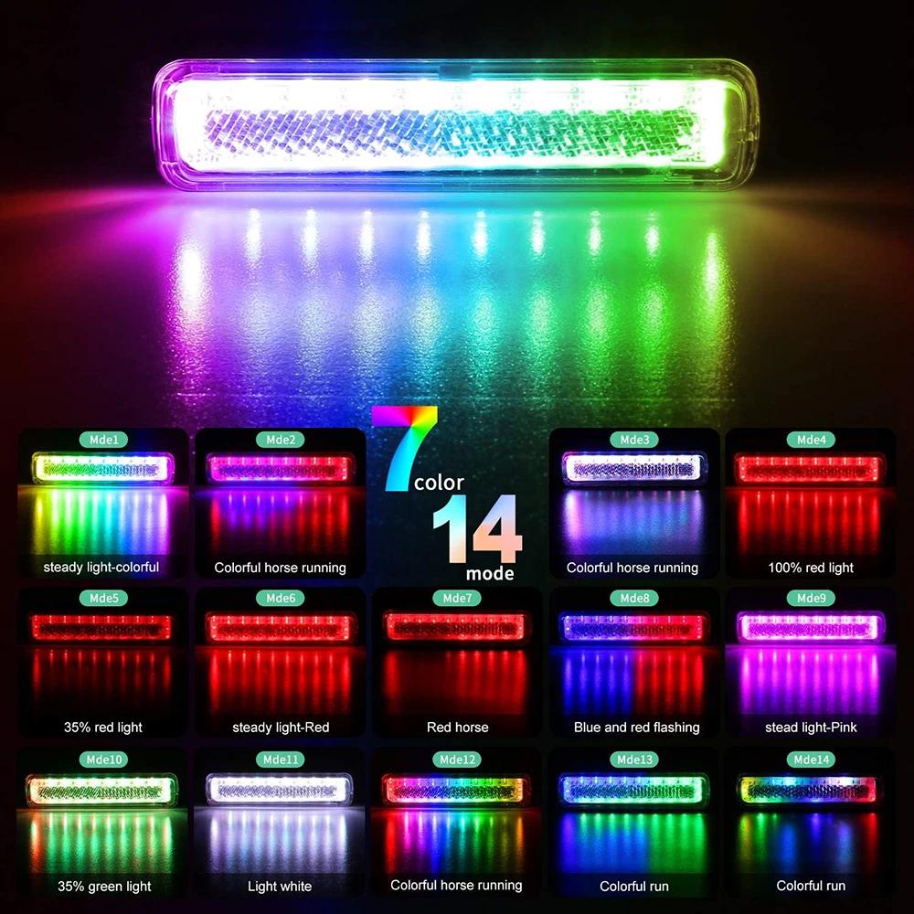 RGB-Fahrradrücklicht, 750 mAh, Fahrradbeleuchtung, Speichermodus, Regenbogen-LED, Warnung, USB, wasserdicht, Helm, Roller, Rücklicht
