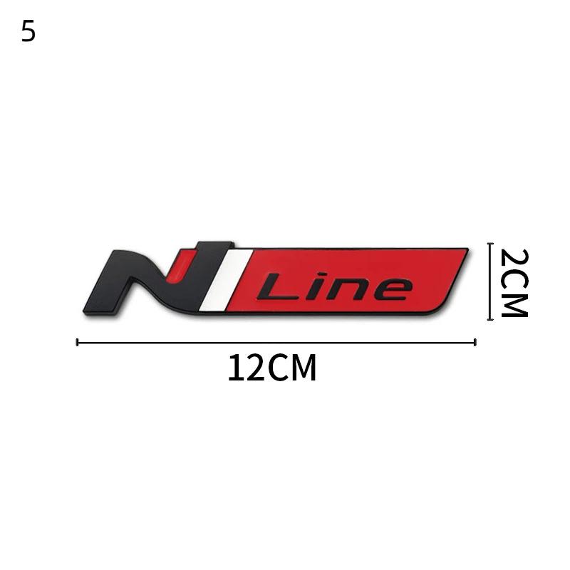 3D Styling Kovové Logo N Line Vnější Odznak Zadní Kufr Blatník Emblém Samolepky pro i20 i30 Sonata Kona Elantra Tuson
