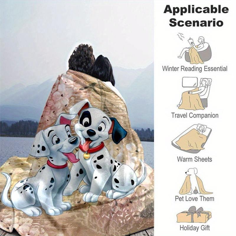 1pc, 101 Dalmatians Print Blanket Home Decor, Couch Throw, Outdoor Blanket, Gift for Dog Lovers, Coverlet Suitable for Bedroom, Living