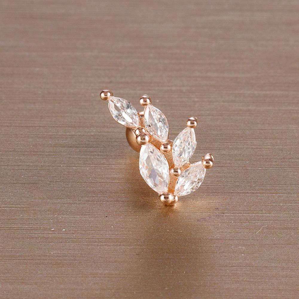 1PC 6 Styles Stainless Steel Mini Zircon Cartilage Piercing Stud Earring For Women Helix Tragus Piercing Women's Body Jewelry
