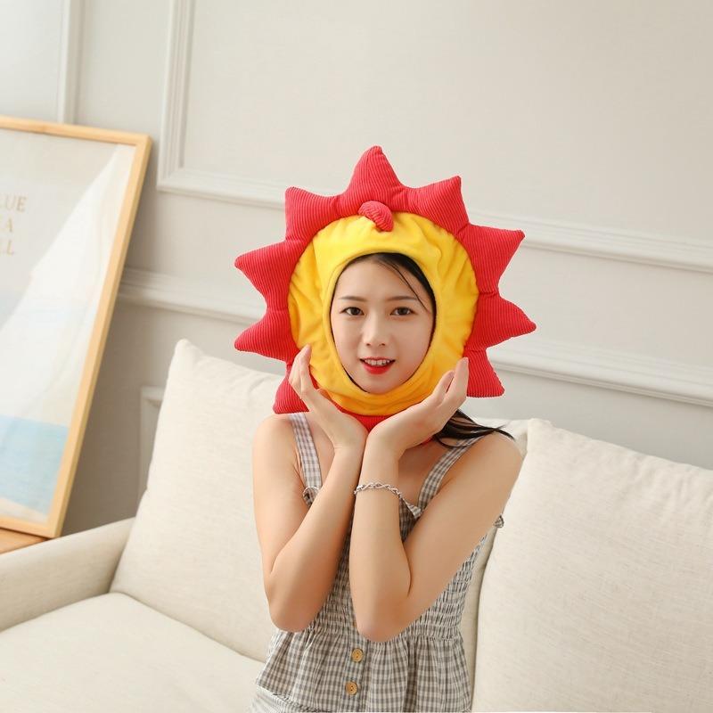 Sunflower lion hood hat, plush hood, photo props, photo props, cartoon hood