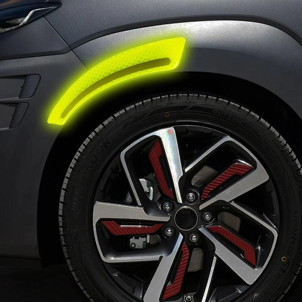 2pcs Safety Stickers Car Reflective Decorative Stickers -collision Strip Wheelbrow Sticker