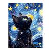 Diamond Art 30X40cm Bead Art Round Beads Mosaic Art Kit Popular DIY Handmade Craft Present Decoration (Starry Sky Black Cat)