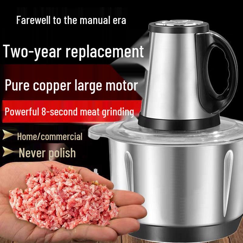 Electric Stainless Steel Meat Grinder & Multi-functional Chopper for Pepper, Garlic, and Vegetables