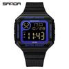 Sanda Retro Square Sporty Multifunction Waterproof Youth Electronic Watch