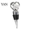 Chrome Bottle Stopper Crystal Heart Shape Wedding Favor Drink Reception