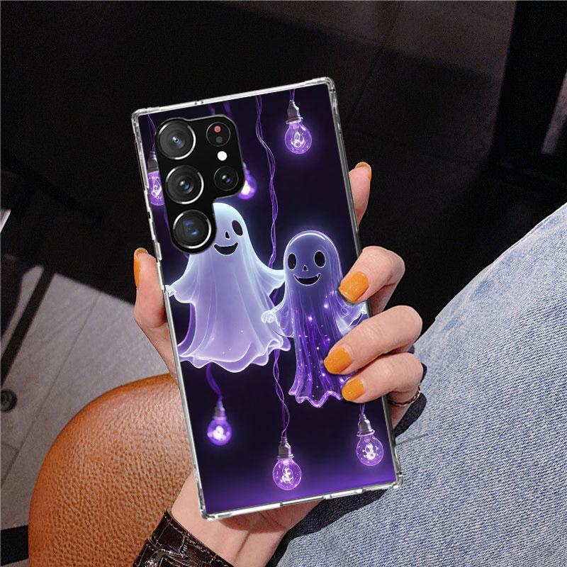Cute Halloween Ghost Phnoe Case for Samsung Galaxy S26 S25 Edge S23 S24 Ultra S22 Plus S21 S20 FE Unique Cover Soft Coque Galaxy