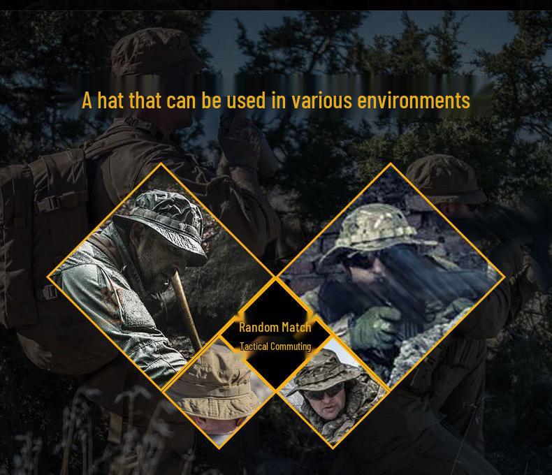 Camouflage Tactical Boonie Hat: Second Gen Sunshade, Sun Protection, Round Brim for Cycling, Summer Military Training, Outdoor Activities, Fisherman.