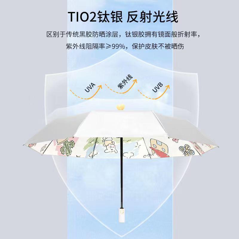 Fully automatic silver glue UV protection umbrella, sun umbrella, weather and rain dual-purpose women's folding advanced sun protection umbrella