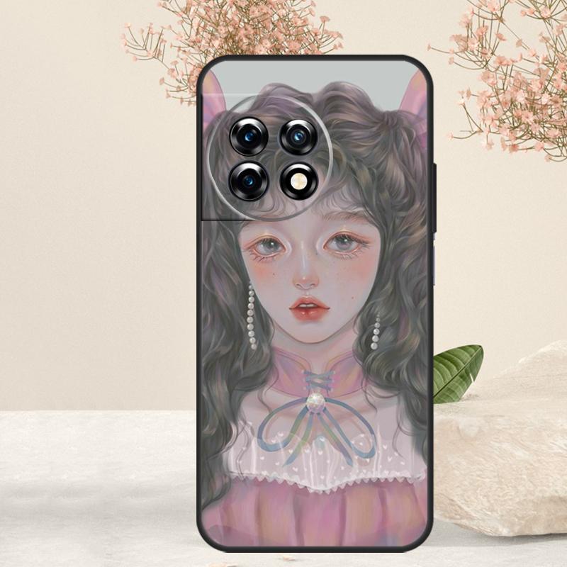 Cute And Beauty Girl Color Painting Case For OnePlus 15 R 13 13T 13R 12 12R 11 10T 8T 9 10 Pro Nord 5 CE 4 3 Lite N20 N30 Cover