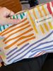 Colorful Stripes Corduroy Cosmetic Bag Portable Travel Toiletry Bag Skincare Sundries Aesthetic Makeup Storage Bag