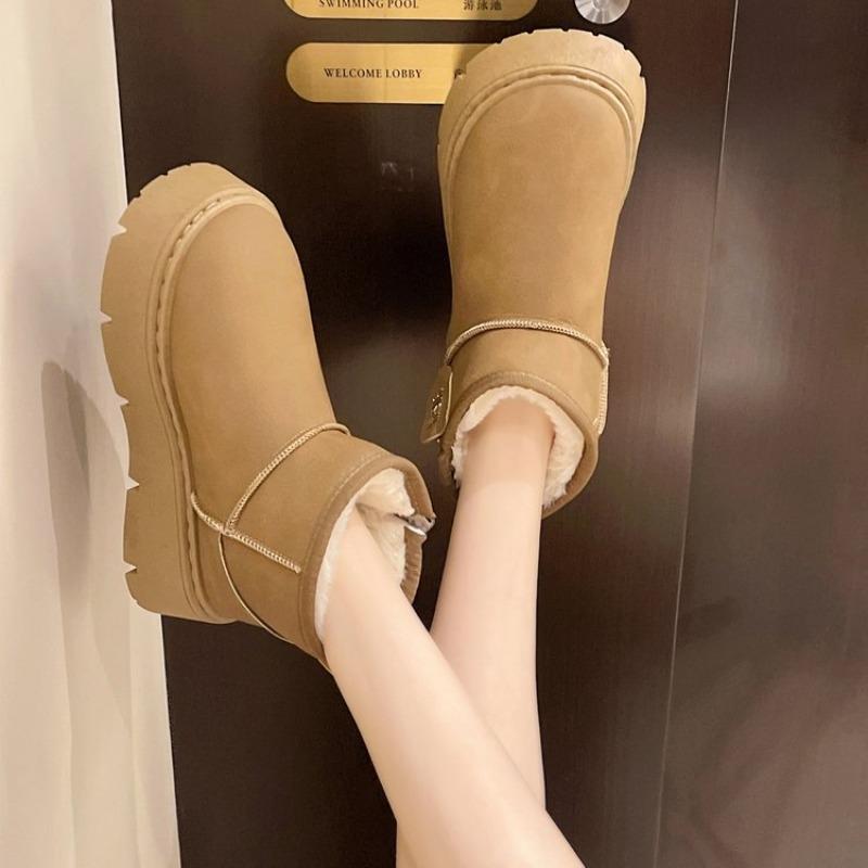 Winter New Warm Snow Boots Women's Platform Velvet Bread Shoes Round Head Retro Classic Cotton Shoes Tide
