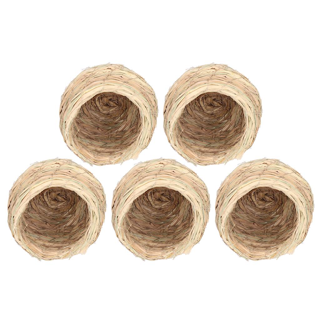 5Pcs Set 12CM Straw Simulation Bird Hatching Place Decoration Parrot Breeding House
