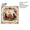 Handmade Home Accents Halloween Embroidery Kit DIY Stitch Kit for Adults Cute Witch Decoration Ghost Black Cat Pumpkin Pattern Wall Decor Beginners