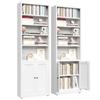 Metal Bookshelf with 5 Levels and Door, Industrial White, Adjustable Shelves, Dimensions H 180 x W 60 x D 23.6 cm, for Living Room, Office and Library