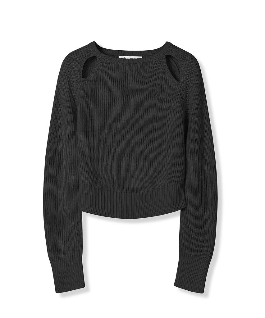 AVANDRESS Ribbed Cut-Out Knit Ivory