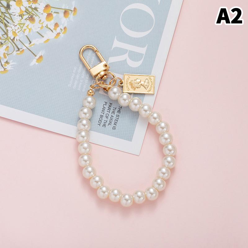 Simulation Pearl Keychains Love Flower Pendant For Bag Car Doll Pendant Beaded Key Charm Decoration For Women Mobile Phone DIY