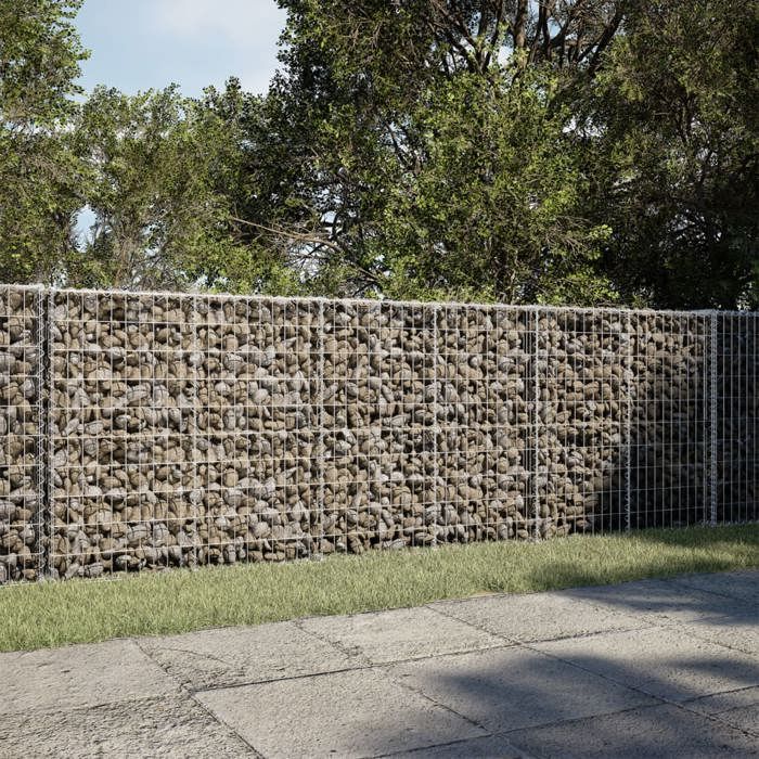 VidaXL Panier gabion avec couvercle 300x100x100 cm fer galvanisé, mur en gabion, mur de soutènement en gabion, clôture en 3295194