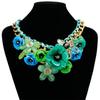 Retro Floral Acrylic Necklace With Cuban Chain For Women Summer Party Accessory