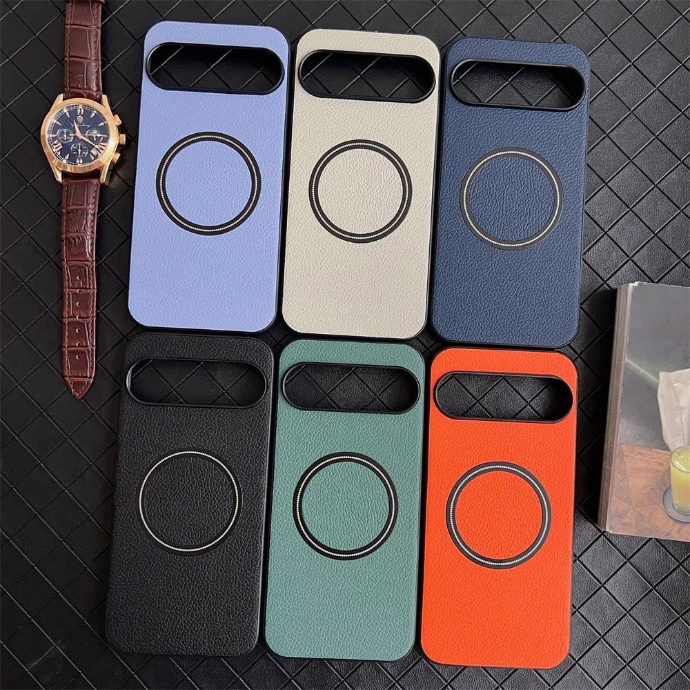 Fashion PC Leather Lychee Pattern Case For Google Pixel 10 9 8 7 6 A Pro XL Shockproof Magnetic Wireless Charge Protective Cover