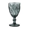 Vintage Colored Goblet, Wine and Water Glass, Machine Pressed, Clear, Blue, Pink, Grey, 1 Piece, 250ml